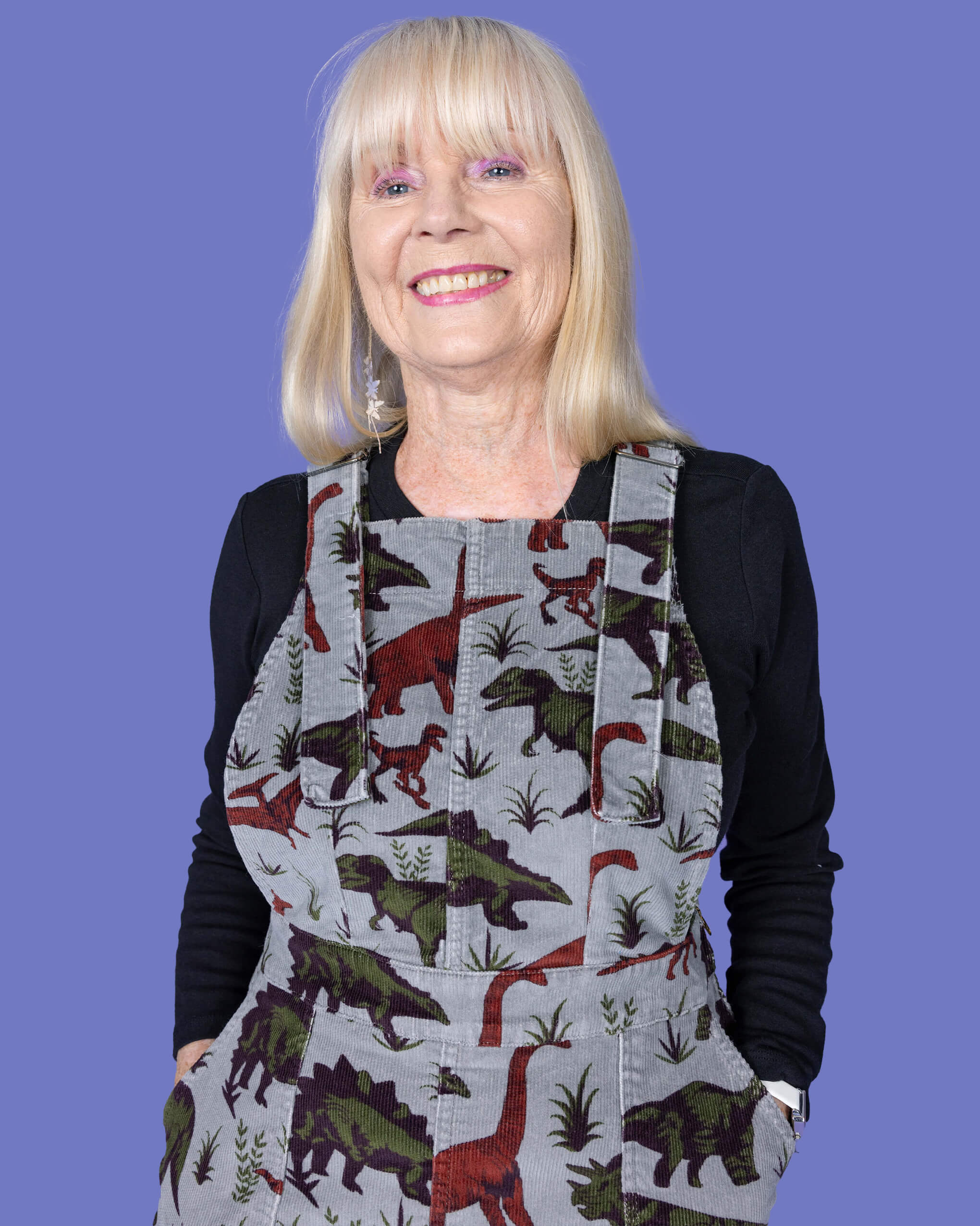 Adventure Dinosaur Stretch Corduroy Pinafore Dress - Image 3