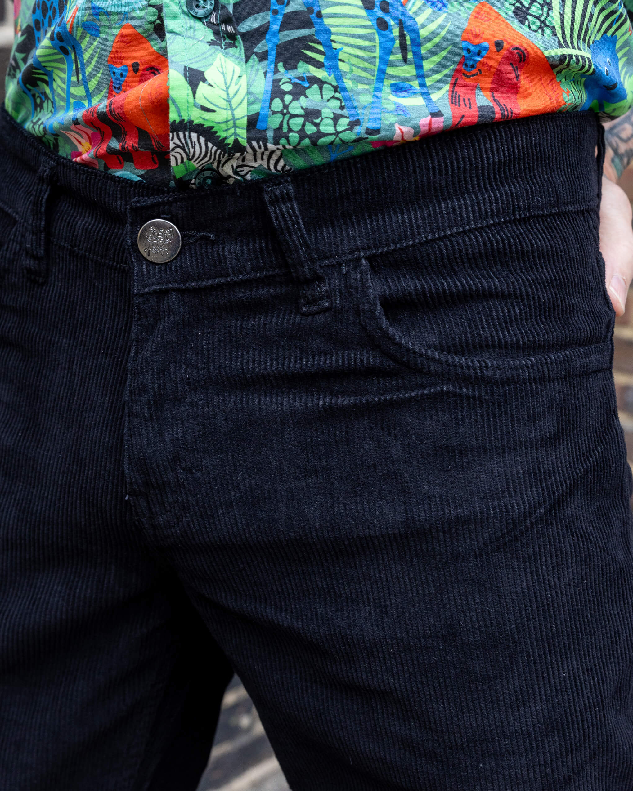 Black Corduroy Boot Cut Flares - Image 3