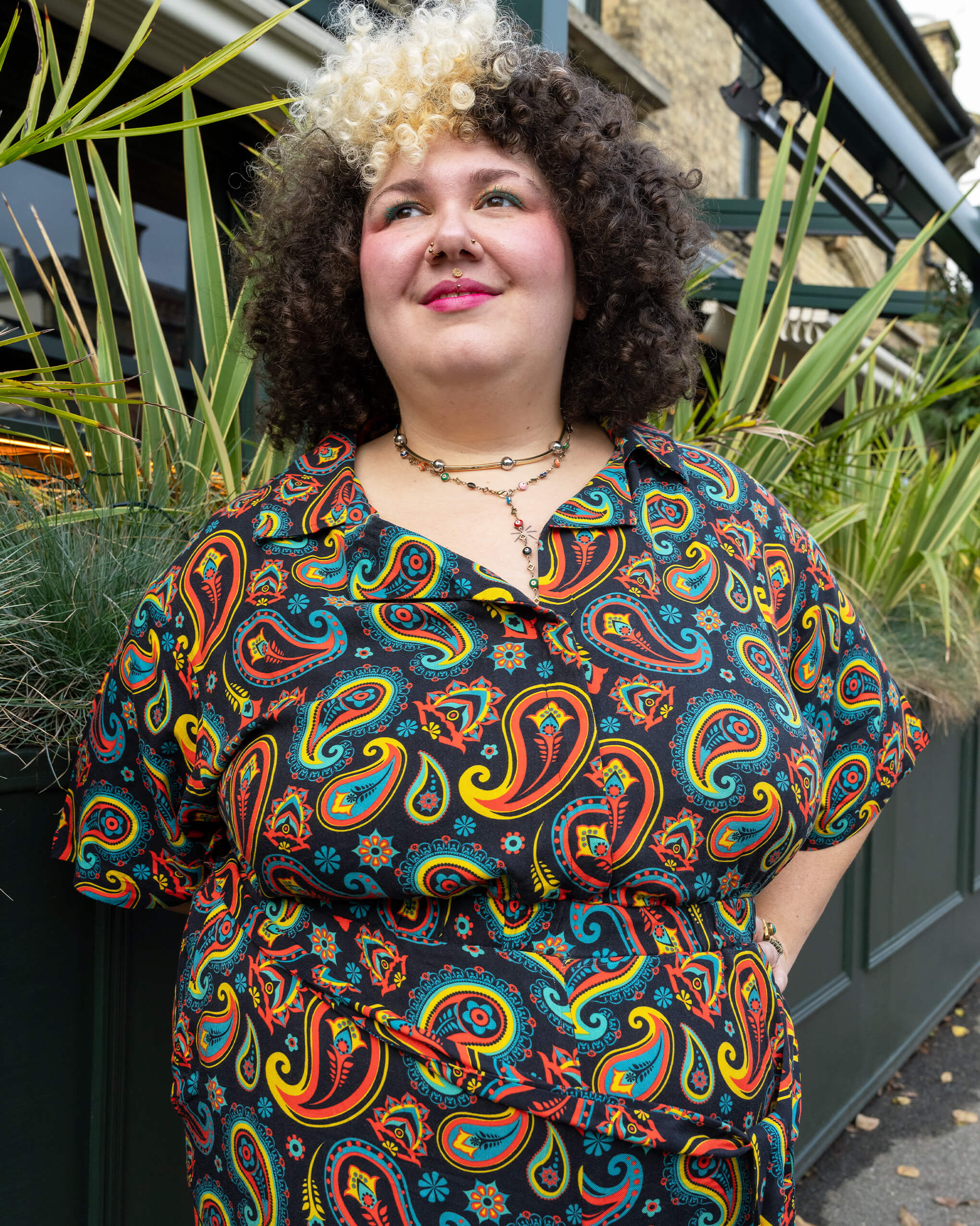 Black Paisley Rayon Jumpsuit - Image 7