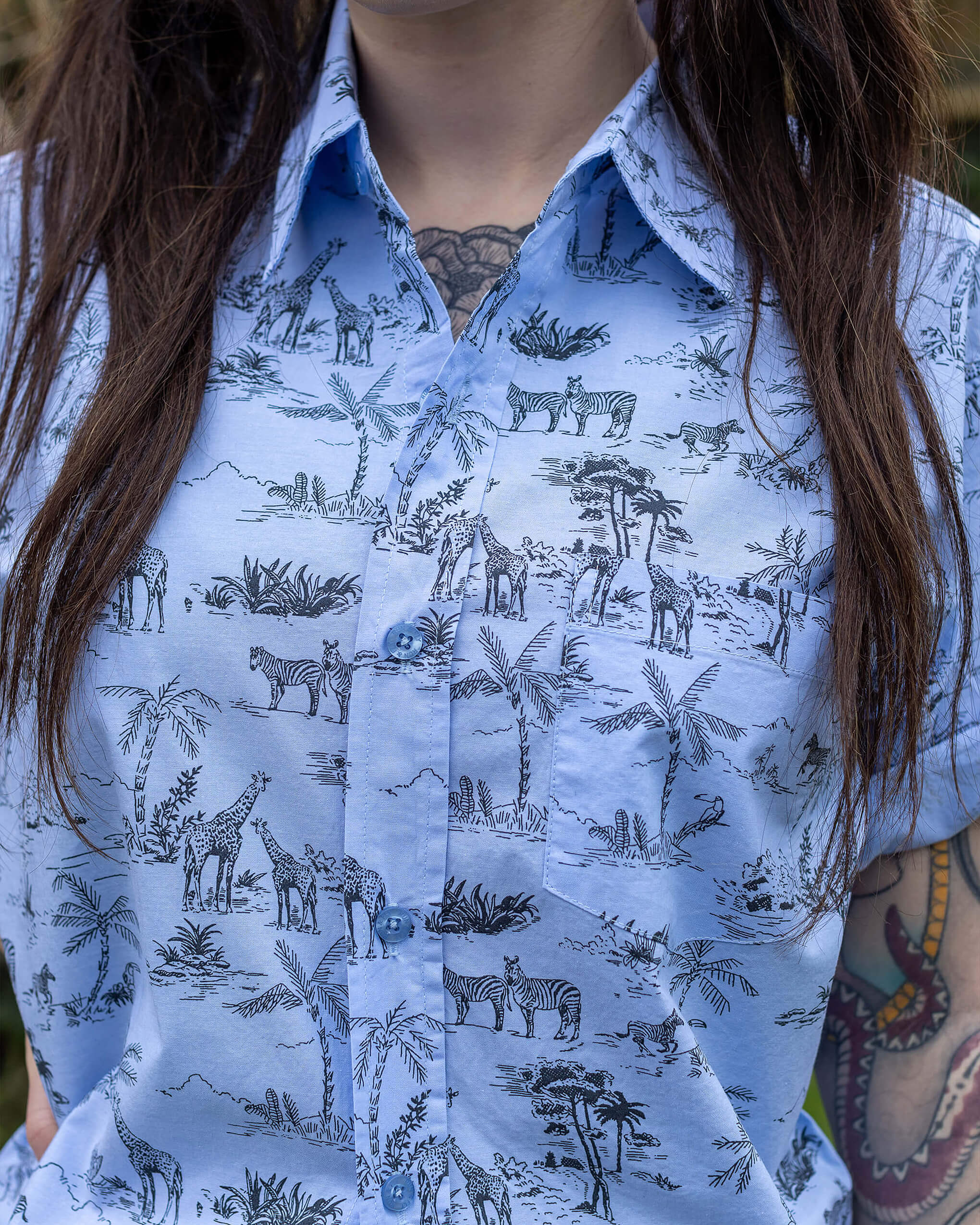 Blue Safari Organic Cotton Short Sleeve Shirt - Image 3