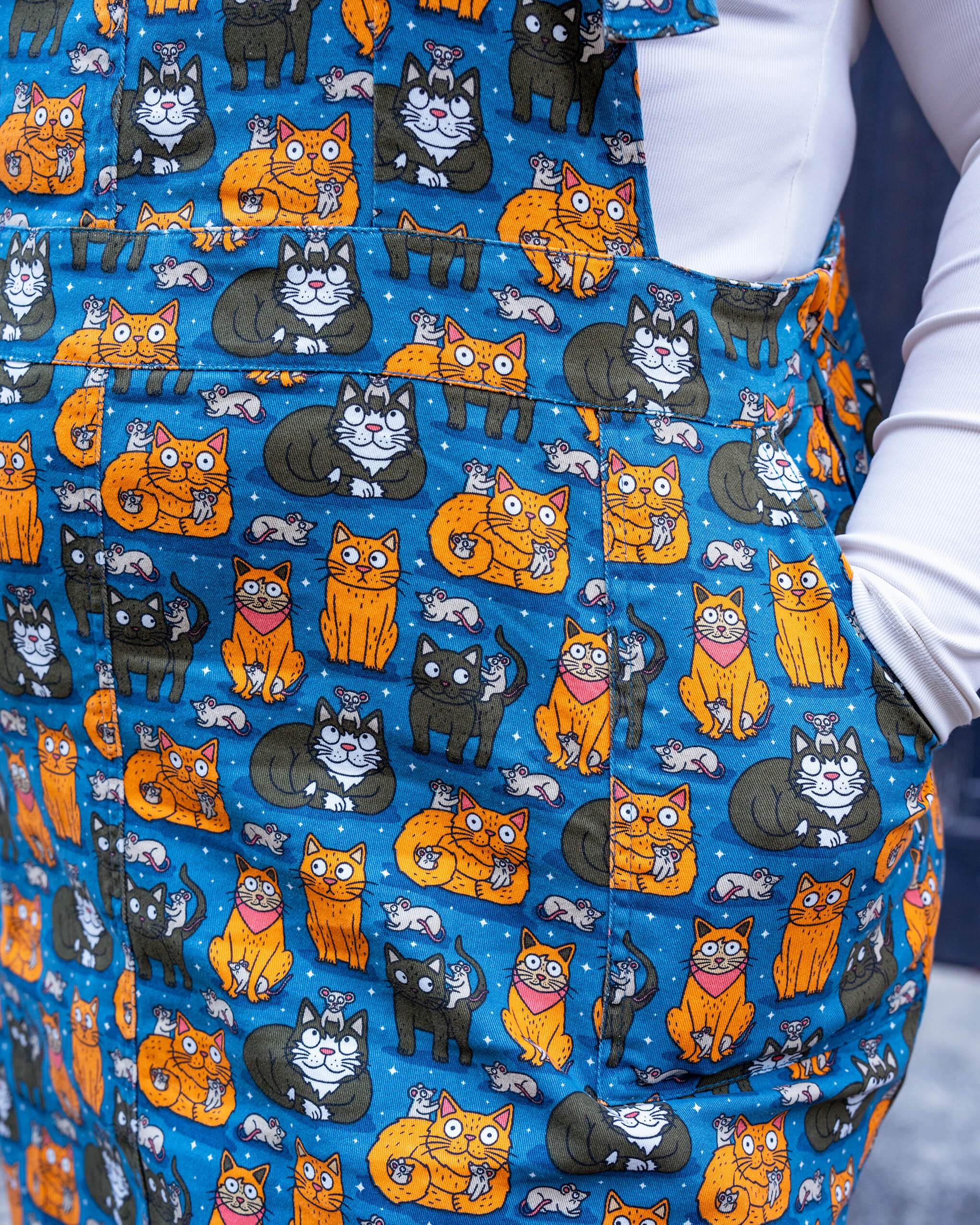 Cats and Mice Stretch Twill Pinafore Dress - Image 14