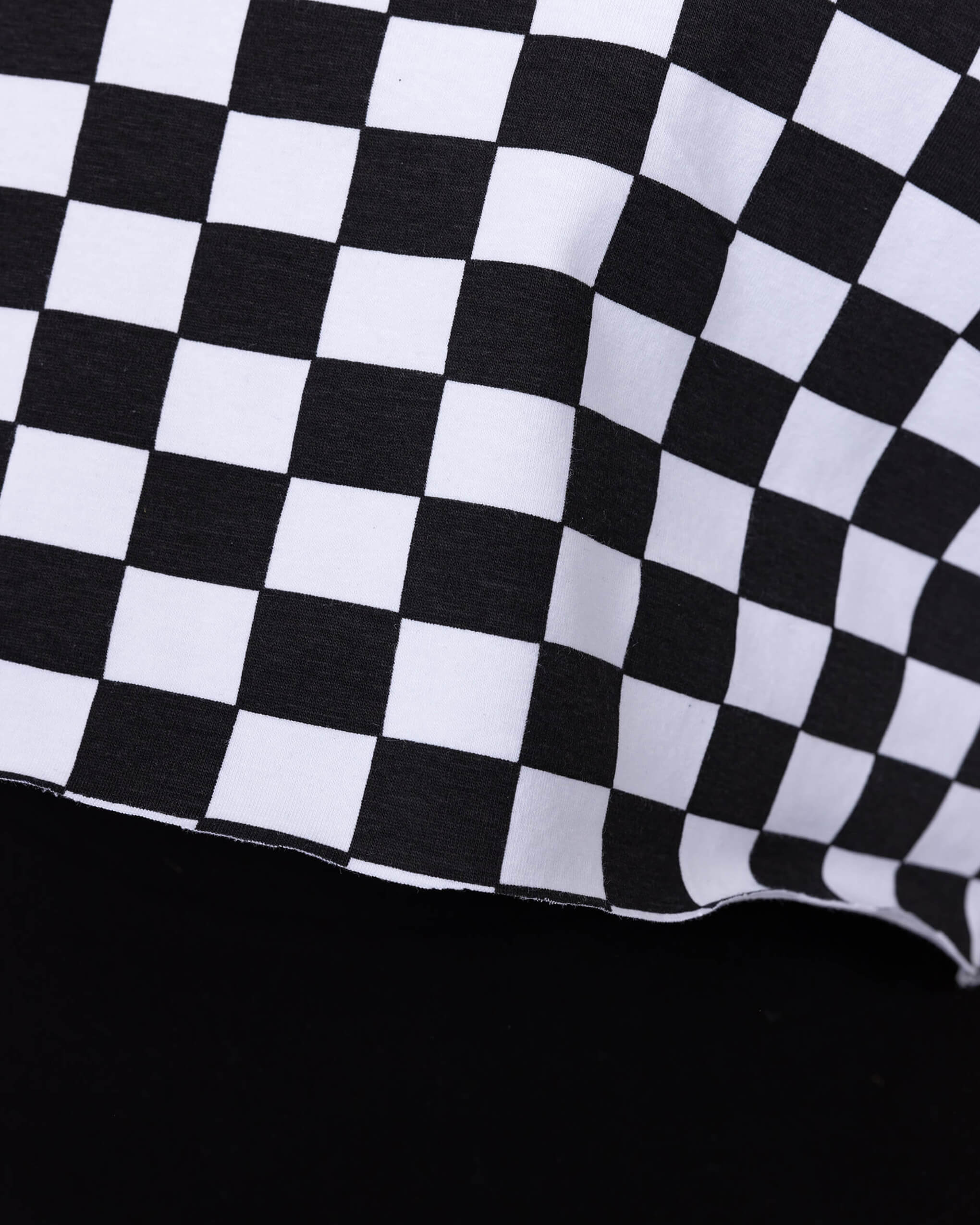 Checkerboard Short Sleeve Crop T Shirt - Image 5