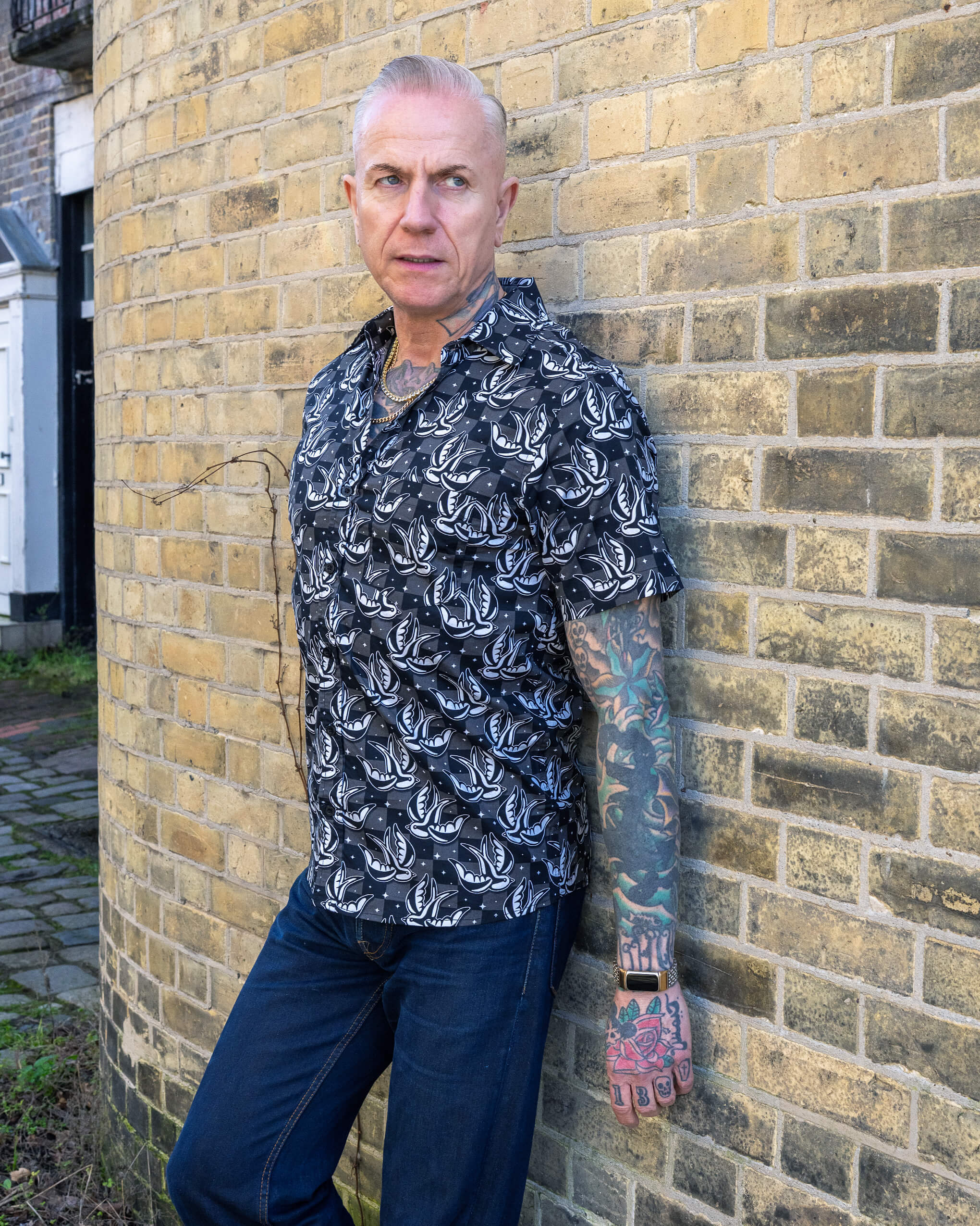 Checkerboard Swallow Sleeve Shirt - Image 3