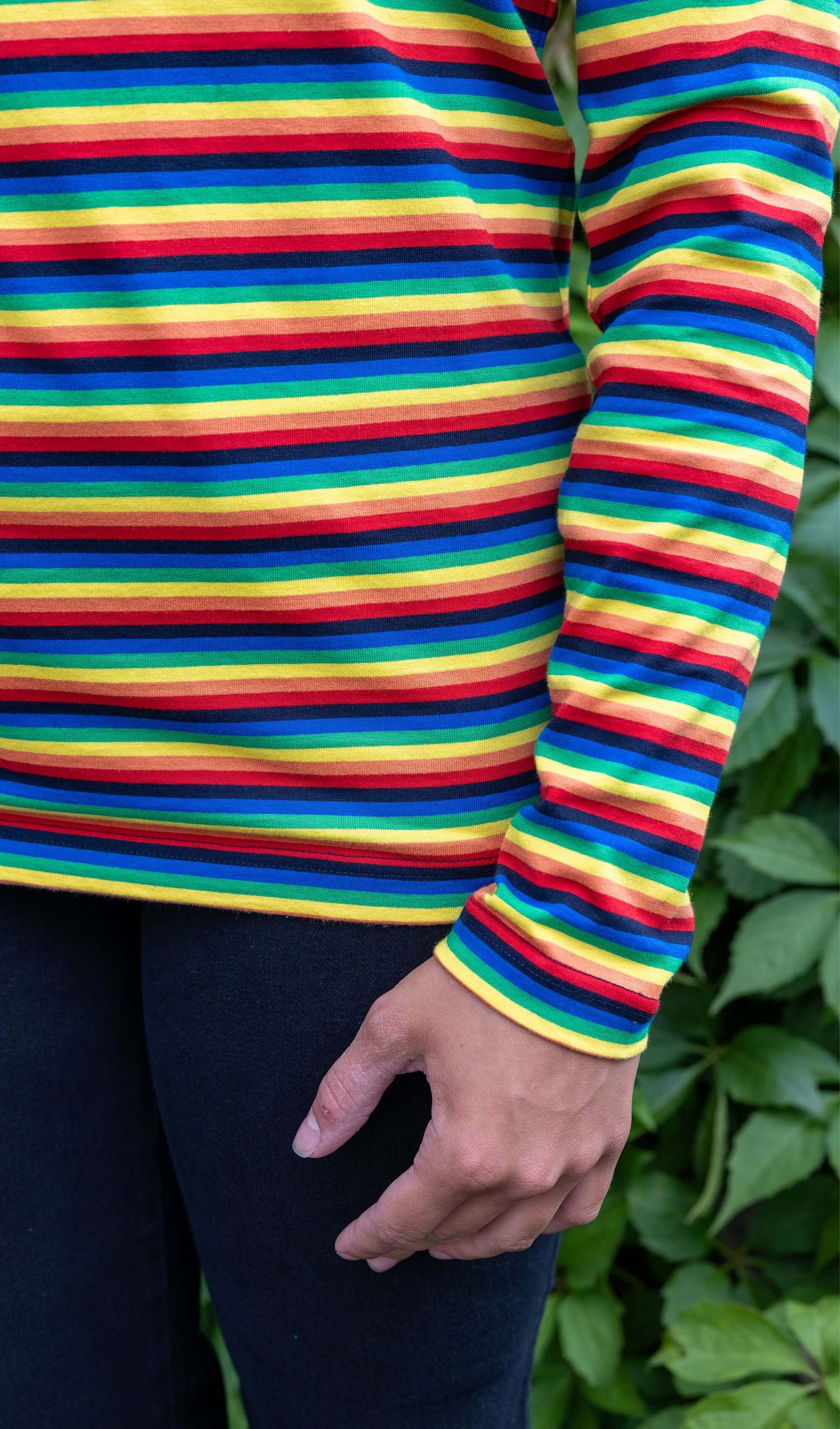 Retro Rainbow Brights Repeat Striped Long Sleeved T Shirt - Image 5