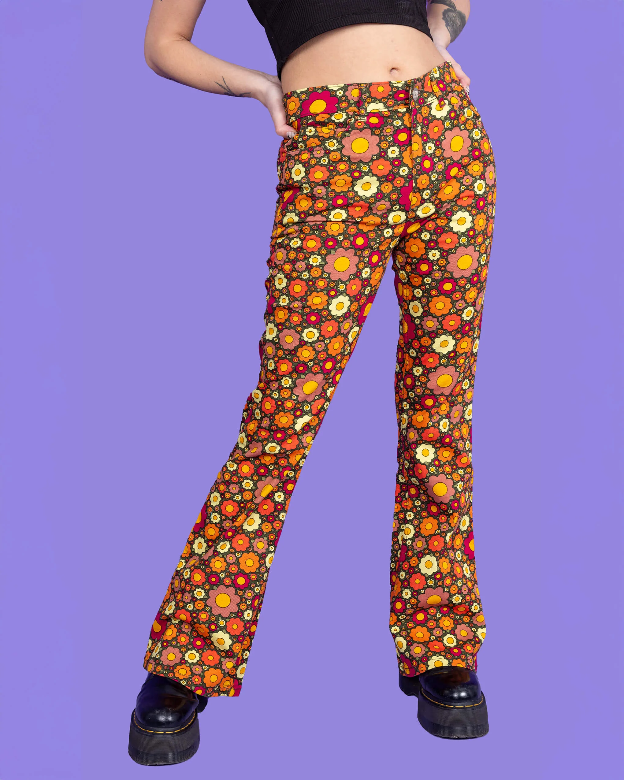 Ditsy Floral Bell Bottom Flares - Image 3