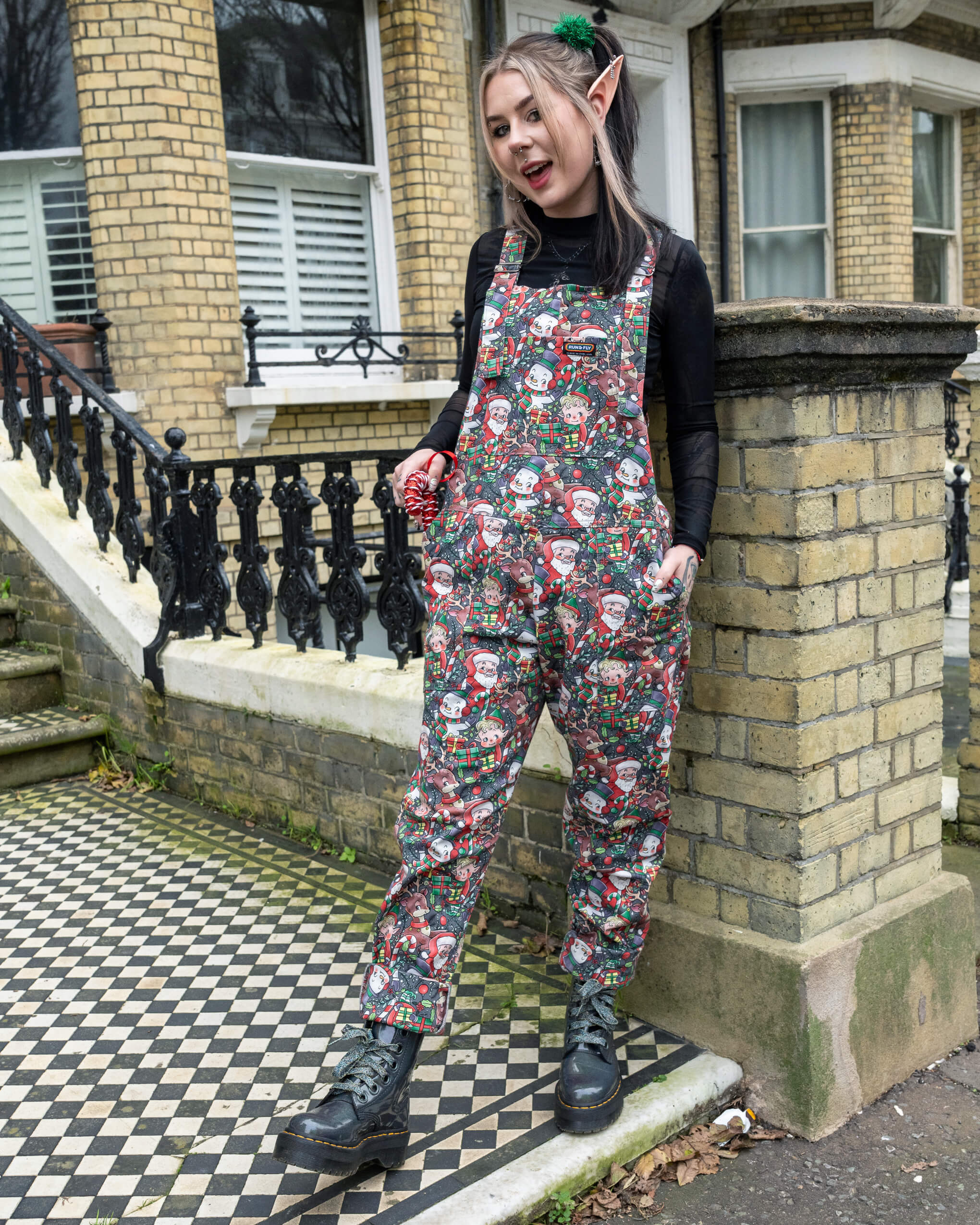 Festive: Christmas Cuties Stretch Twill Dungarees - Image 11