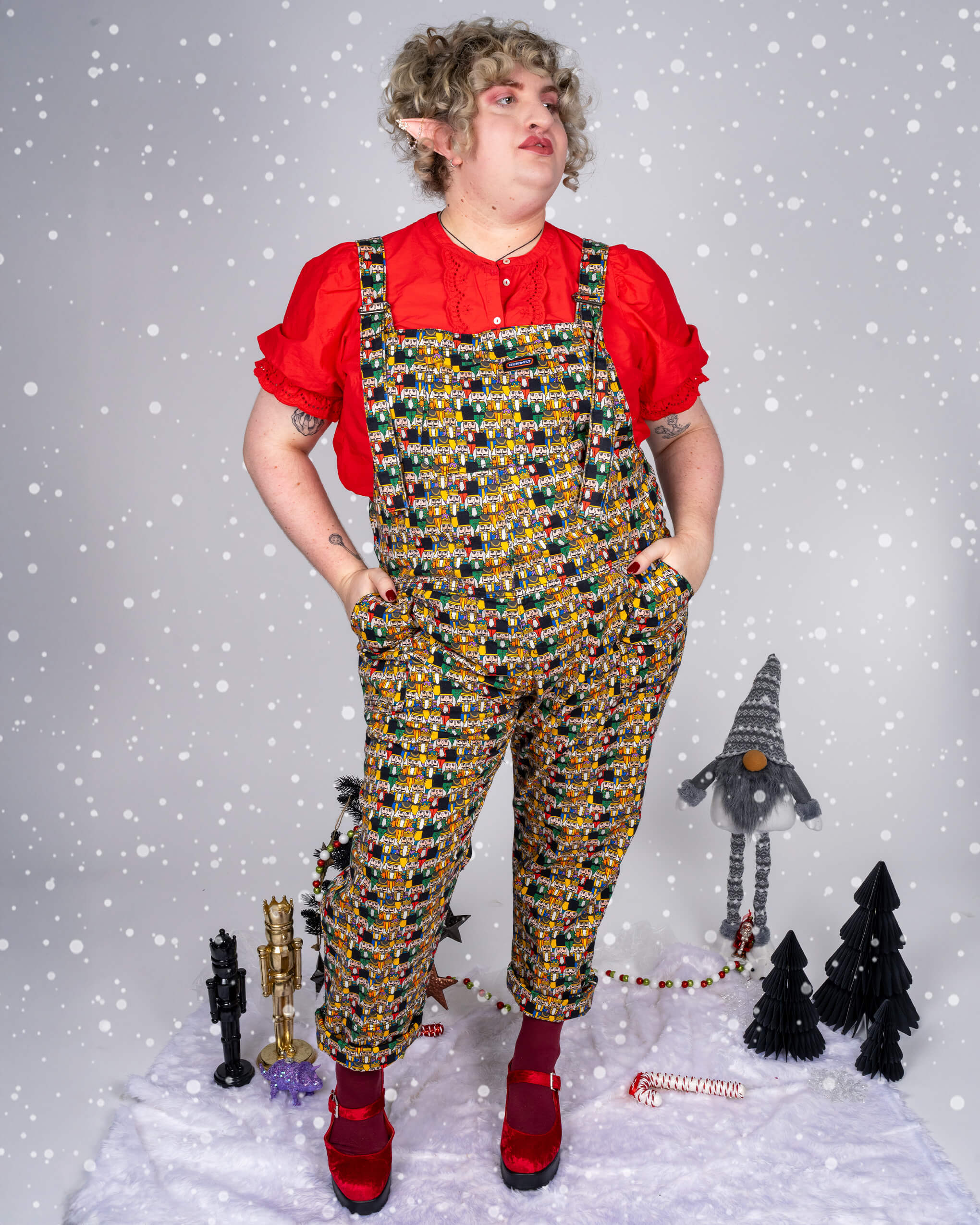 Festive: Nutcracker Parade Stretch Twill Dungarees - Image 3