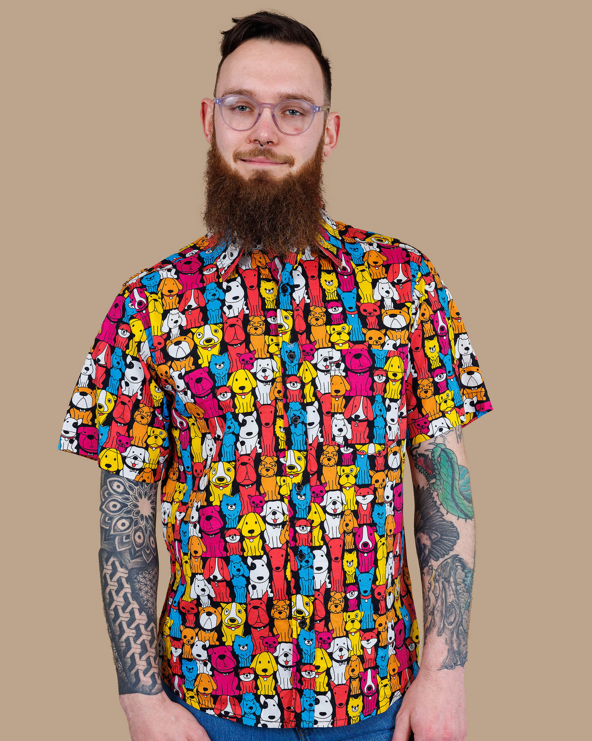 Finding Fox Dog Print Short Sleeve Shirt - Image 5