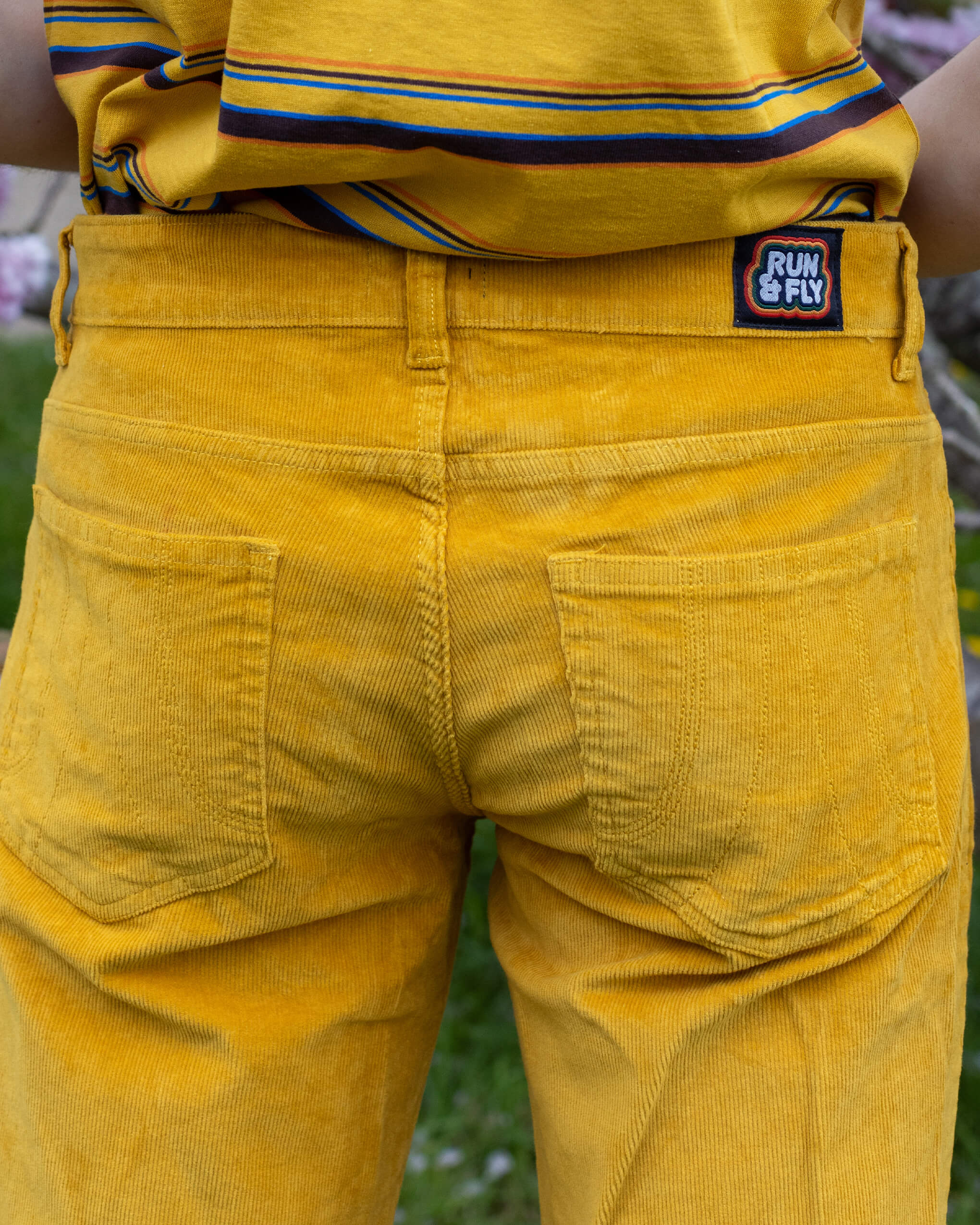 Gold Corduroy Bell Bottom Flares - Image 4