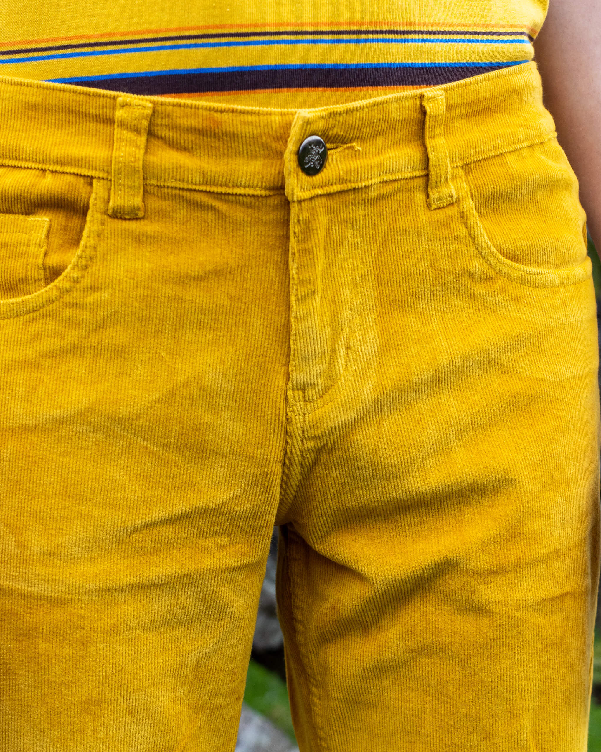 Gold Corduroy Bell Bottom Flares - Image 5
