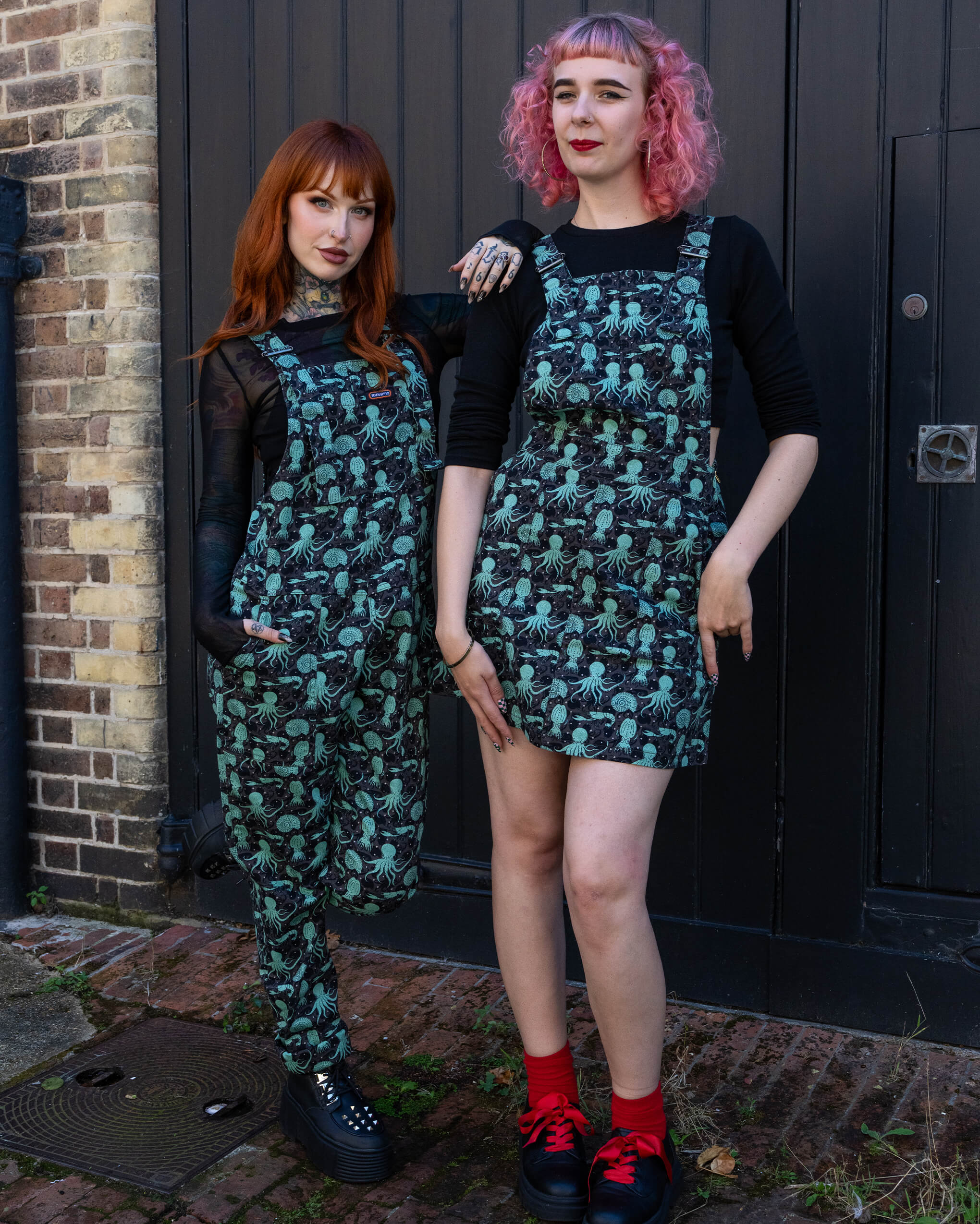 Green Seas Stretch Twill Pinafore Dress - Image 7