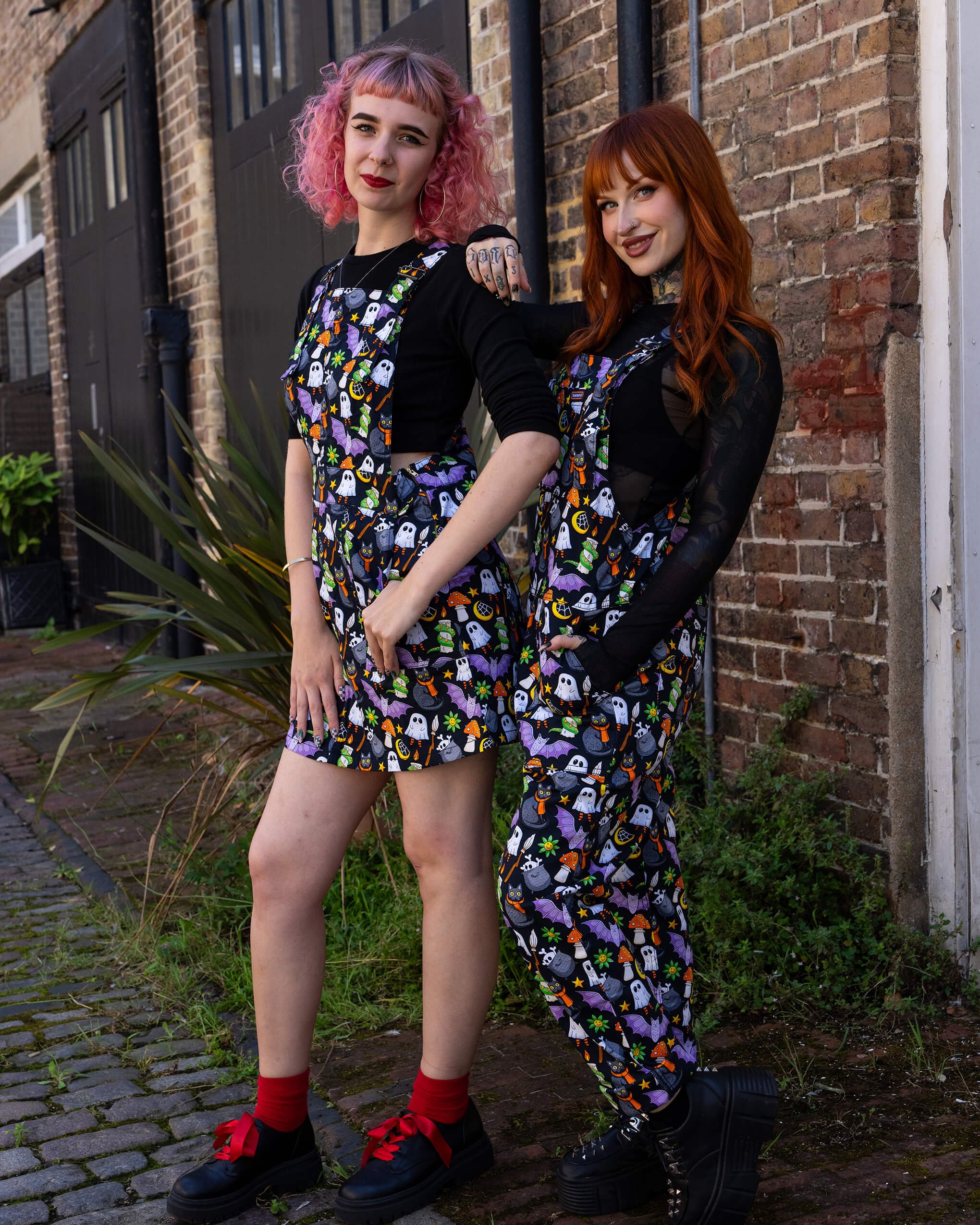 Halloween: Cauldron Cats Stretch Twill Pinafore Dress - Image 7