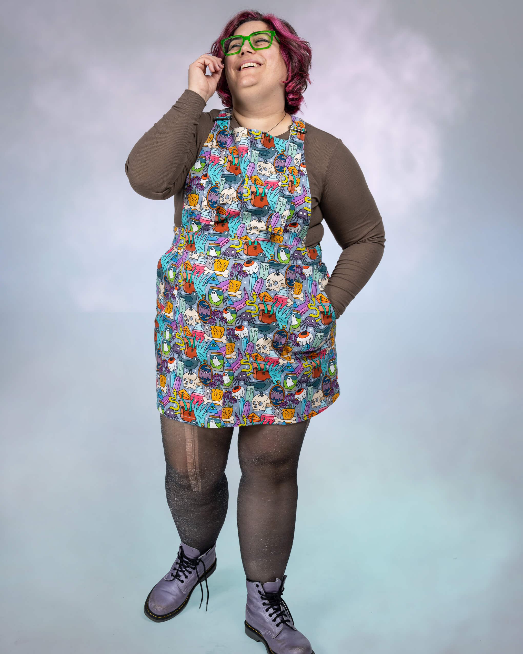 Halloween: Spooky Stuff Stretch Twill Pinafore Dress