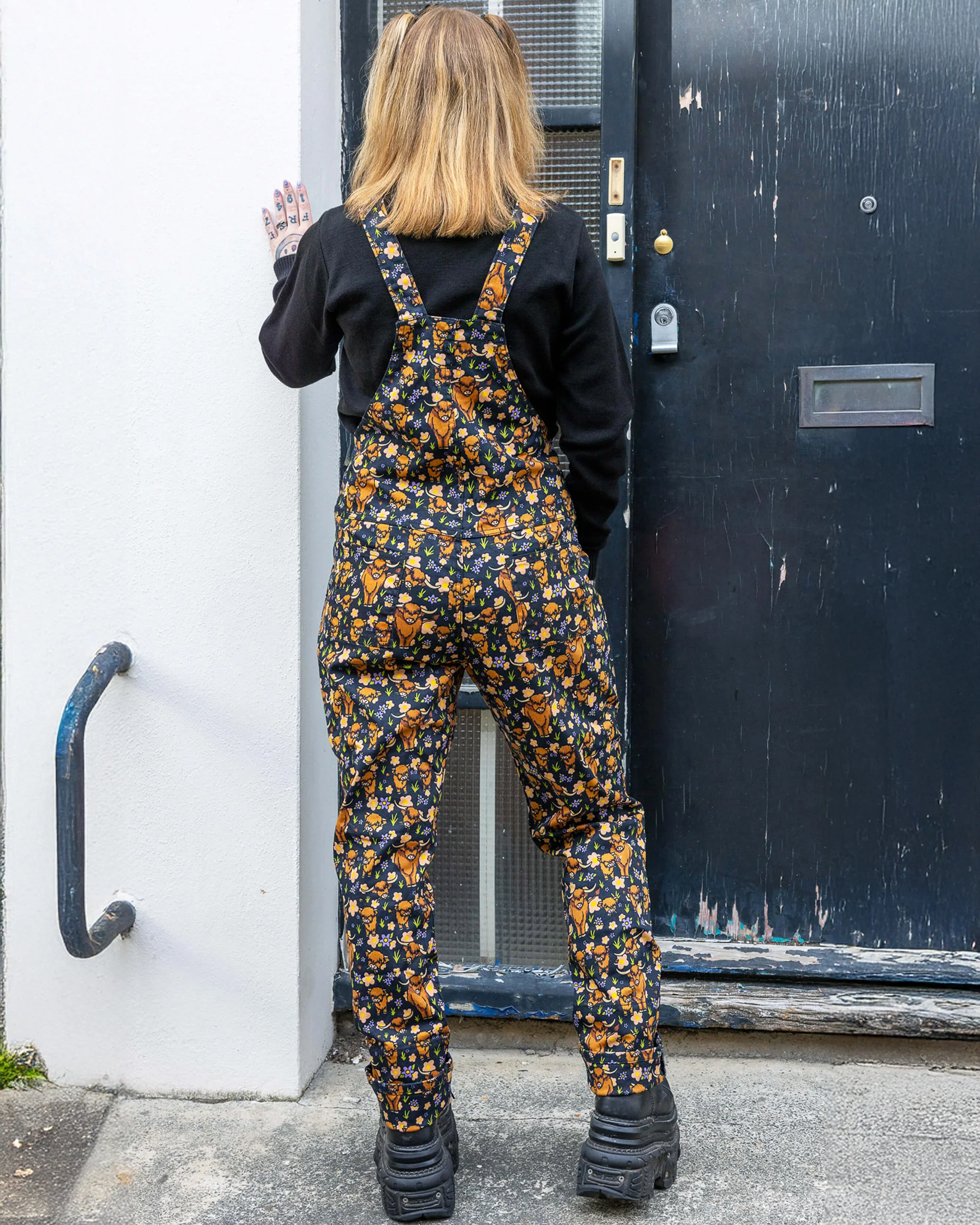 Highland Cows Stretch Twill Dungarees - Image 2