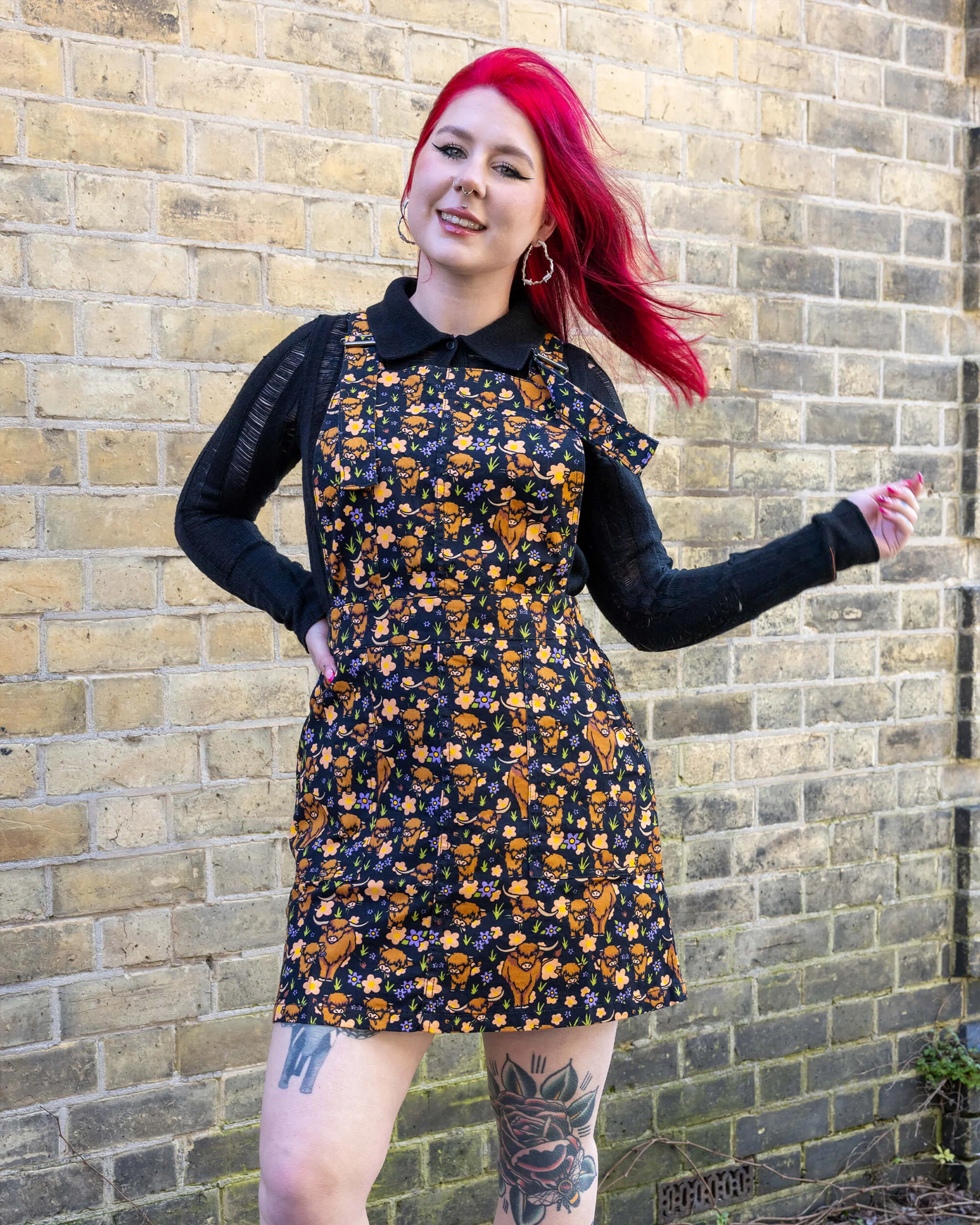 Highland Cow Pinafore Dress - Image 2
