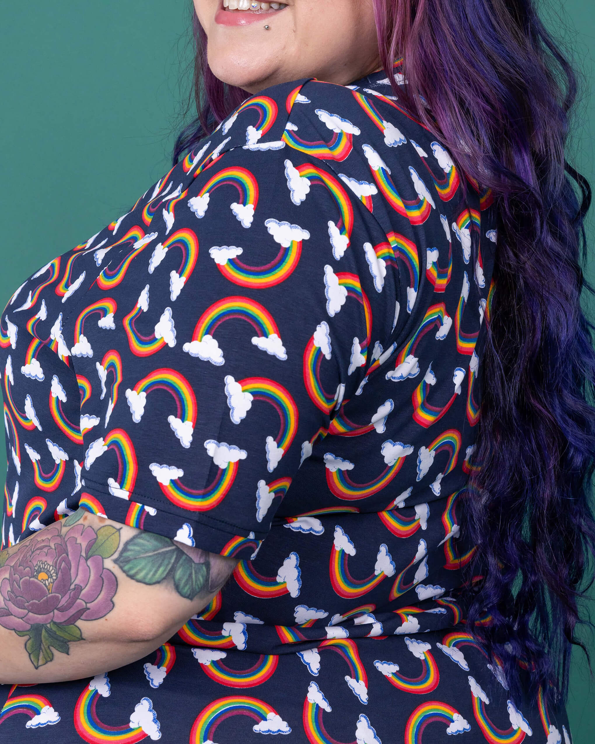 Over the Rainbow & Clouds Short Sleeve T Shirt - Image 4