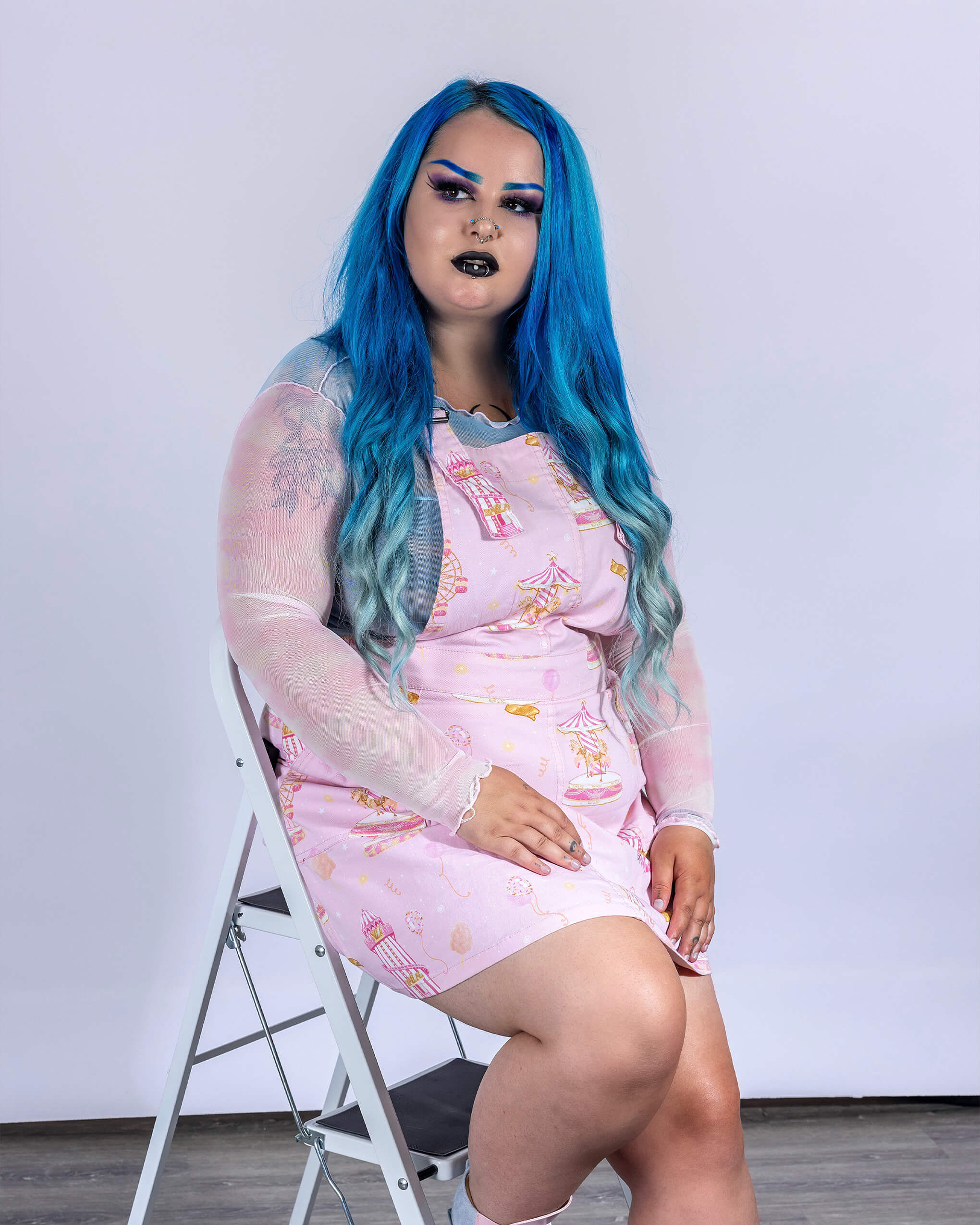 Pink Fairground Stretch Twill Pinafore Dress - Image 5