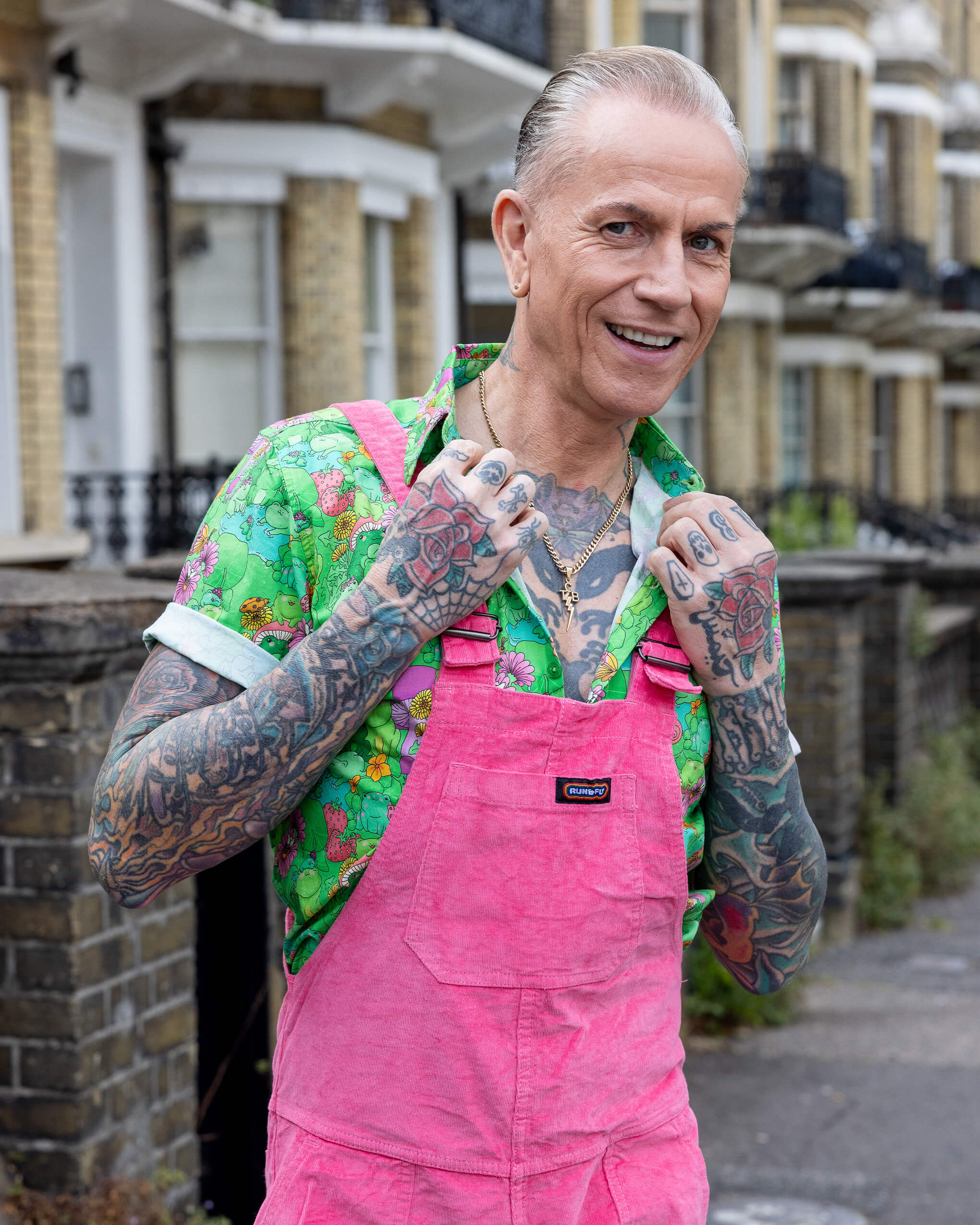 Pink Stretch Corduroy Dungarees - Image 4