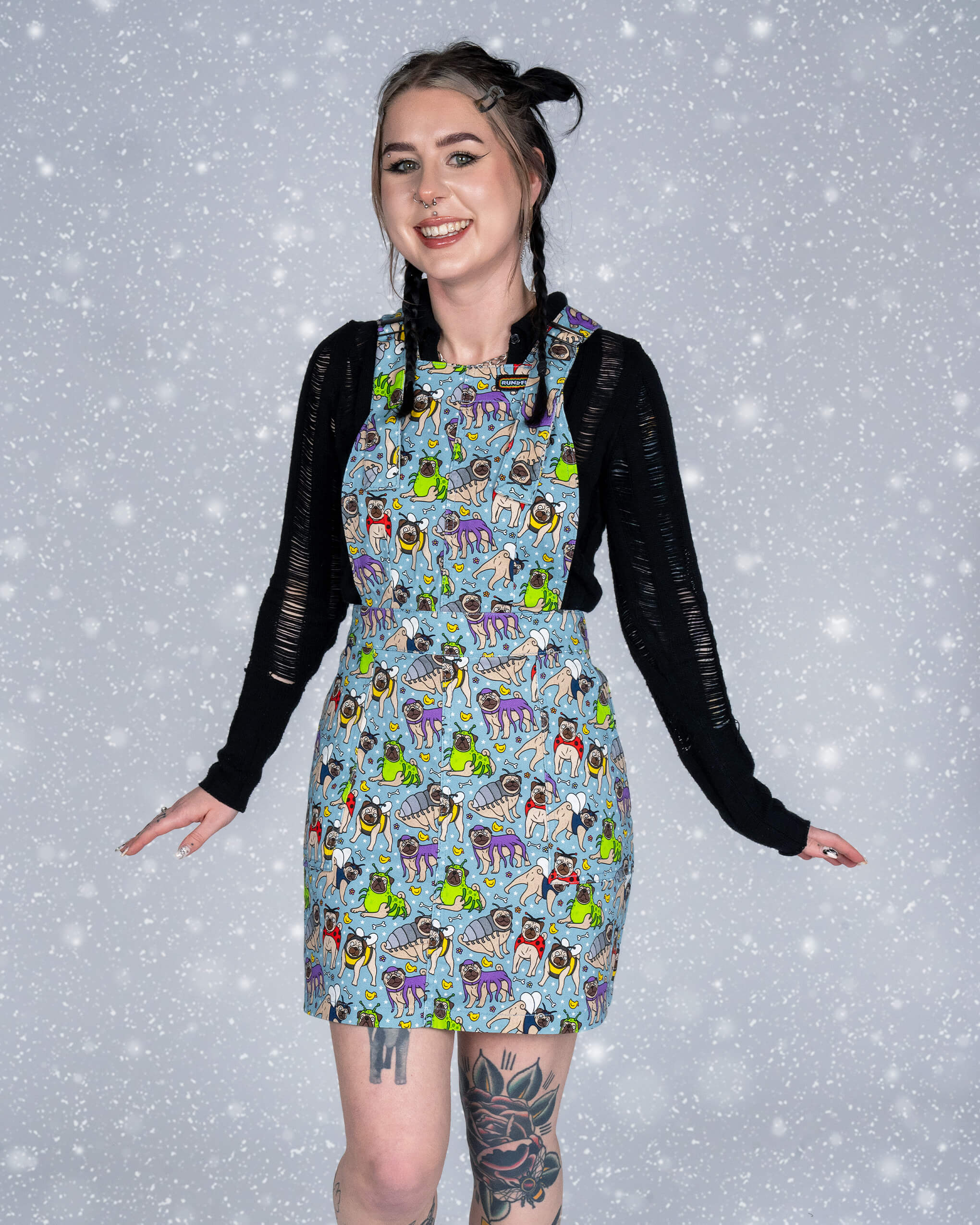 Pug Bugs Stretch Twill Pinafore Dress - Image 2