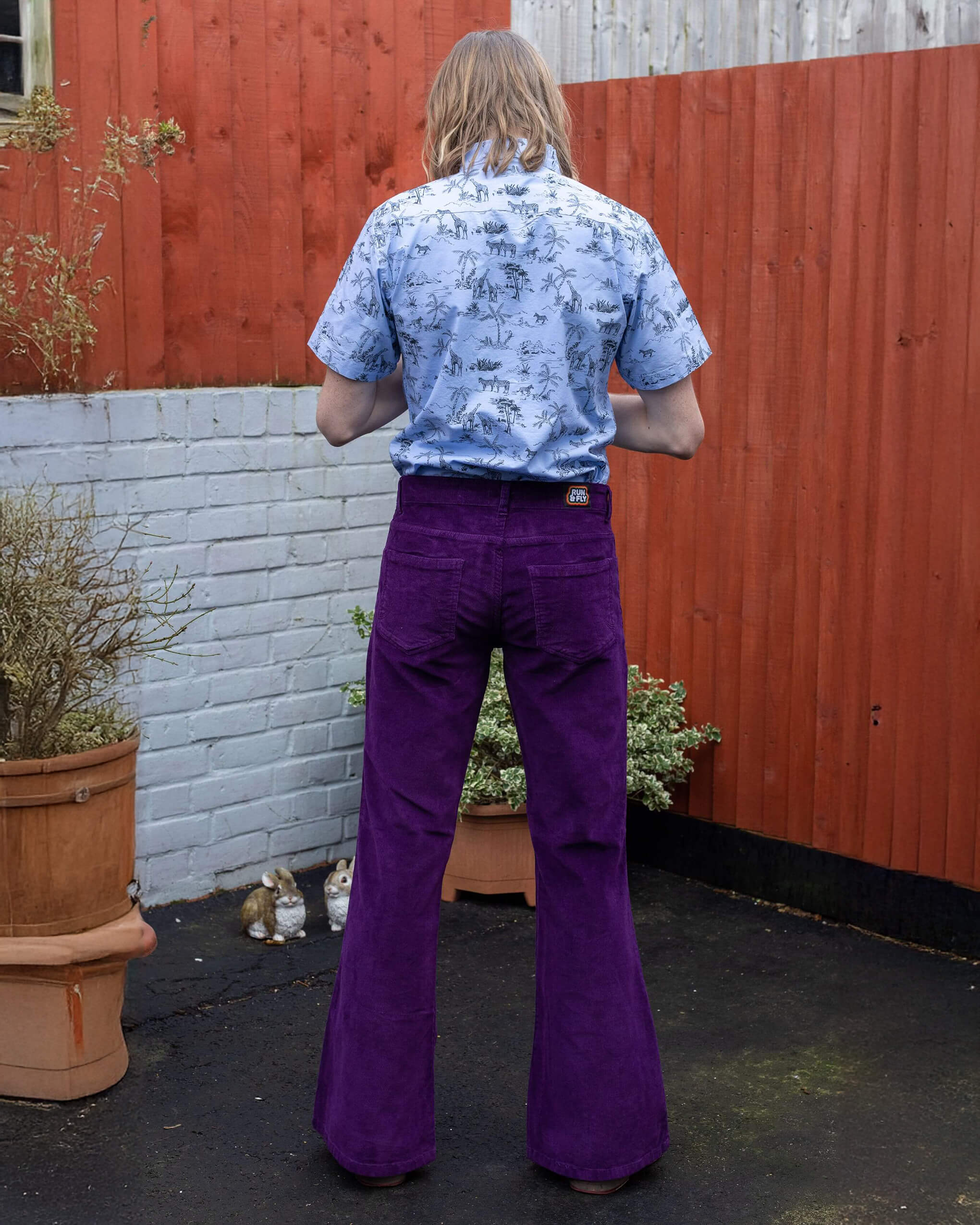Purple Corduroy Bell Bottom Flares - Image 3