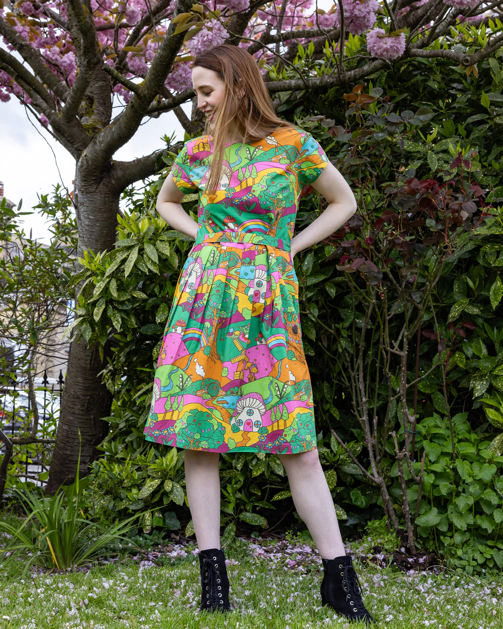 Run & Fly x The Mushroom Babes Hills Stretch Belted Tea Dress with Pockets - Image 5