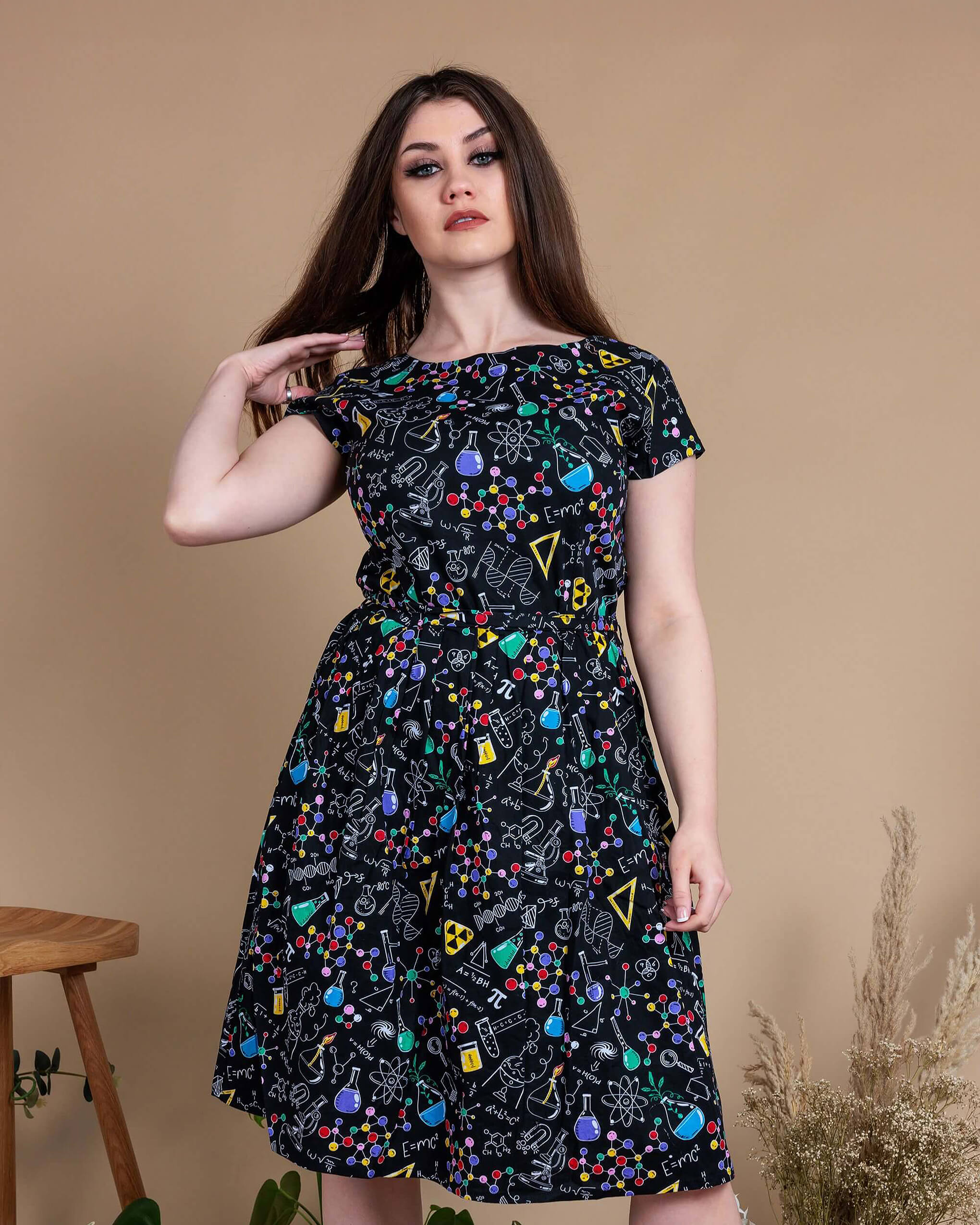 School of Science Belted Tea Dress with Pockets - Image 7