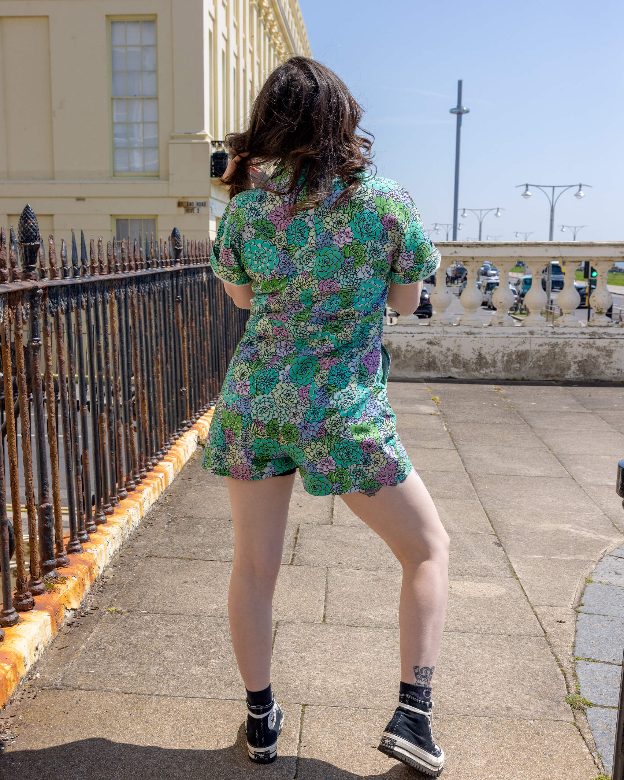 Succulents Stretch Twill Playsuit - Image 6