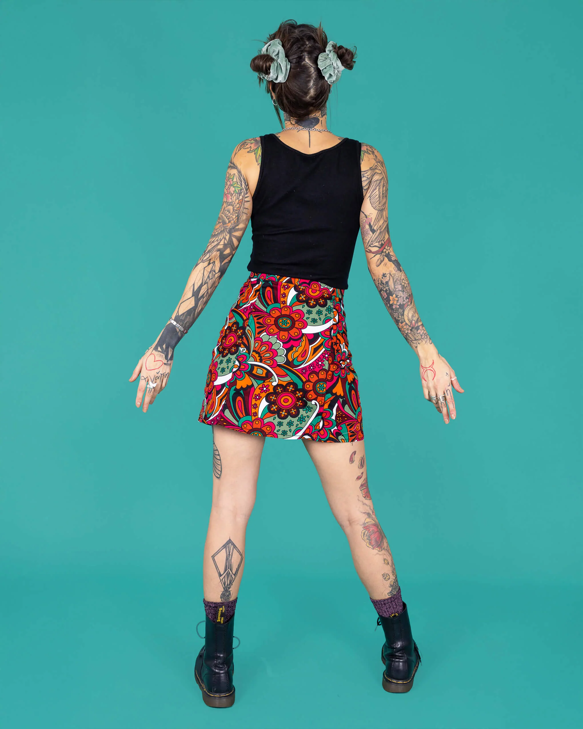 Swirly Floral A Line Skirt - Image 3