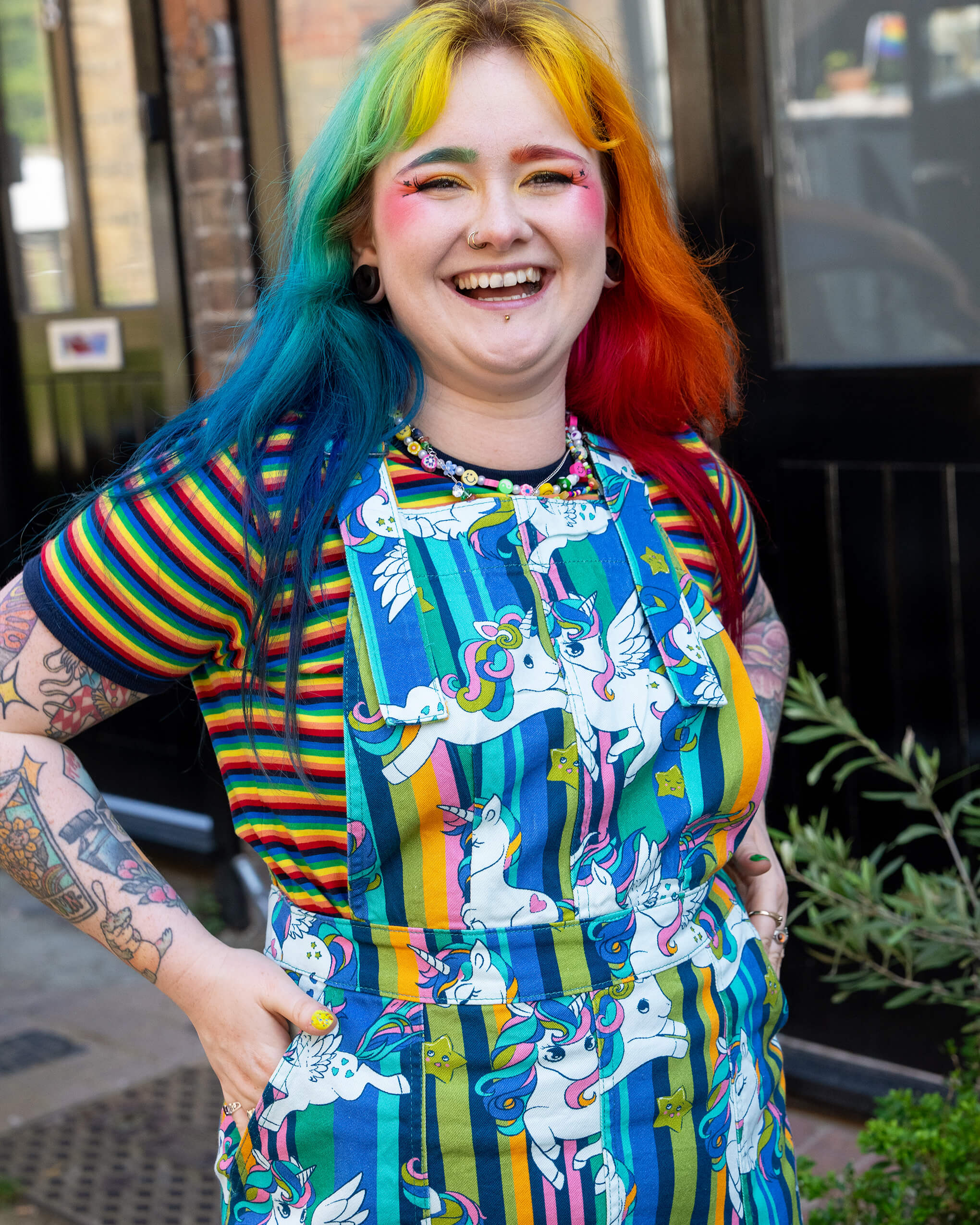 Unicorn Stripes Stretch Twill Pinafore Dress - Image 4